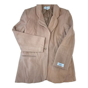 Women's Julia Klein Beige Cashmere Blend Blazer Jacket Size 16